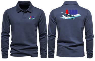 AIRBUS A380 LONG SLEEVE  POLO